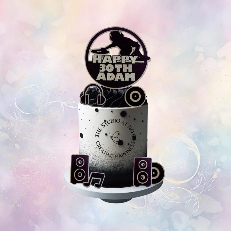 DJ Cake Topper music Cake Topper Custom Cake Topper Birthday Cake ...