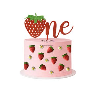 Berry First Birthday Cake Topper Set | Cake Decoration | Strawberry Party | First Birthday | Fondant cake decorations