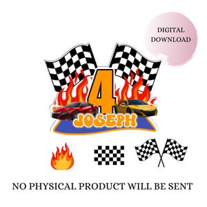 Racing Car Cake Topper Printable | Boys Birthday |Custom Cake Topper | Birthday Cake Topper | Digital Download Available
