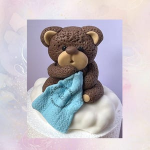 Teddy Cake Topper | Baby Shower | Edible Cake Topper | Fondant Cake topper |