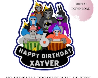 Gorilla Tag Gamer Cake Topper (Digitaler Download)