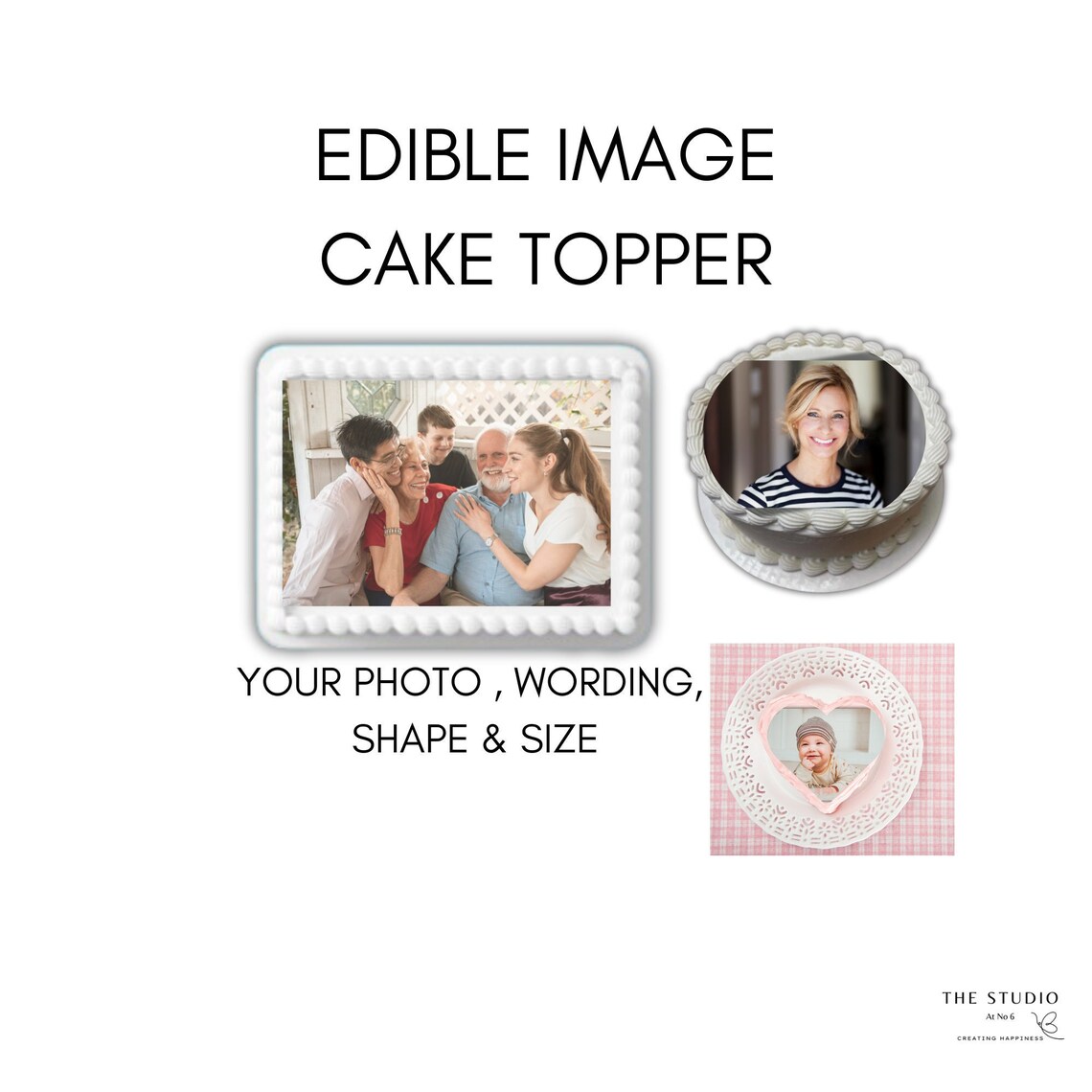 Edible Image Cake Topper Photo Custom Cake Topper Personalised Cake ...