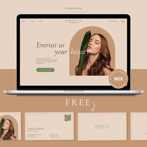 Wix Website Template Bundle | FREE Business Cards Template | Elegant website | Beauty Salon | Cosmetology Center | Wix Web Design