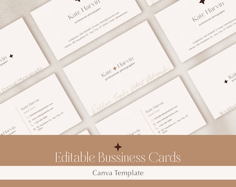 Photographer Business Card Template | Editable | Canva Business Card Design | Elegant Business Card | Editable Business Card | Branding