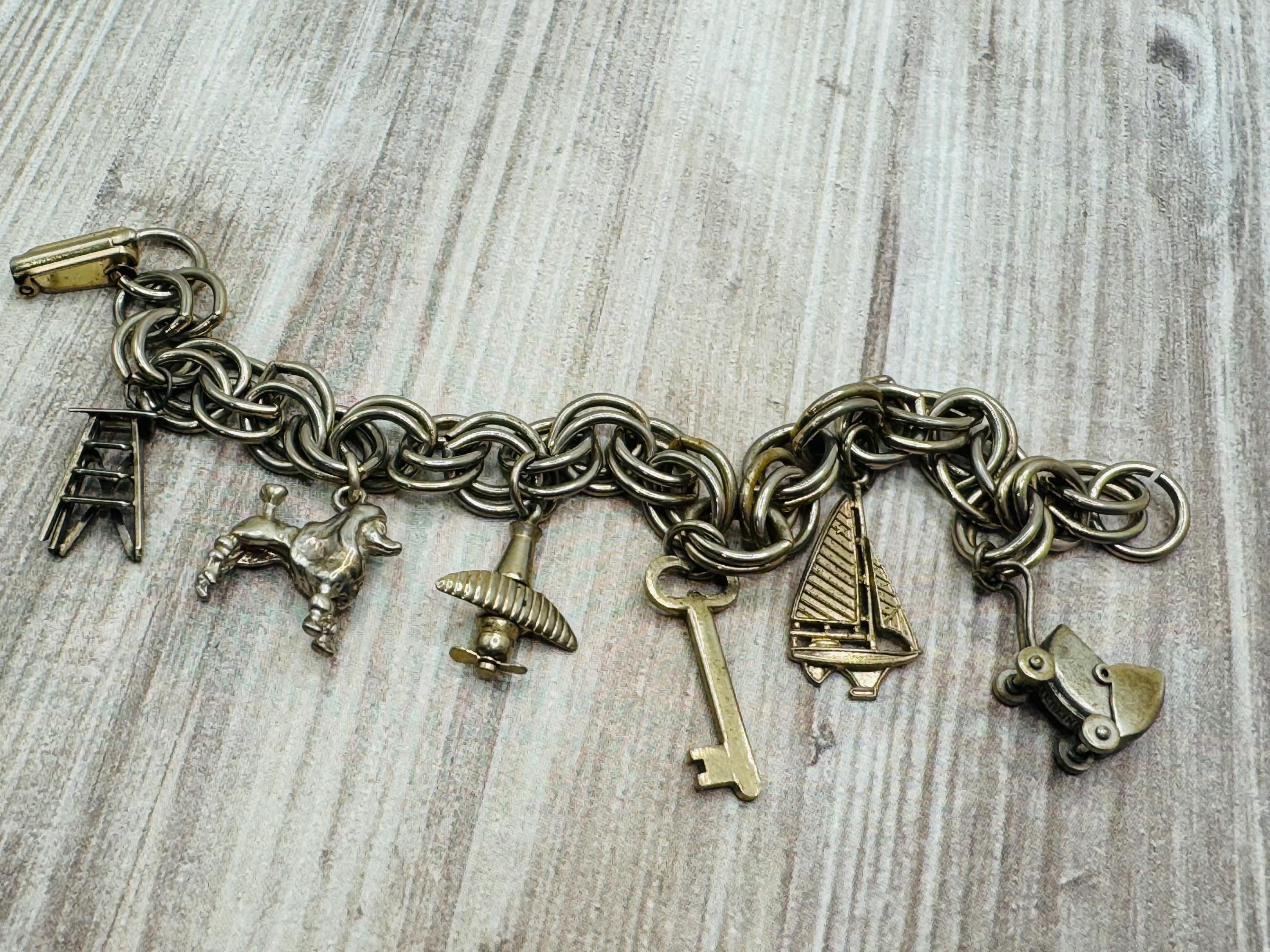 Vintage Silver Charm Bracelet