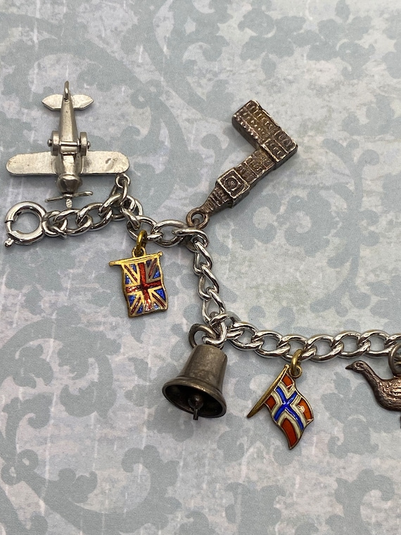 Vintage European Travel Charm Bracelet
