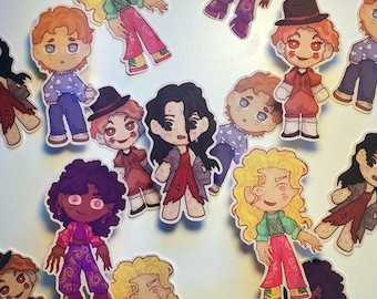 TMA The magnus archives inspired stickers - chibi creepy - Martin, Nikola, Michael, Helen, Jane - distortion, lonely, stranger, corruption