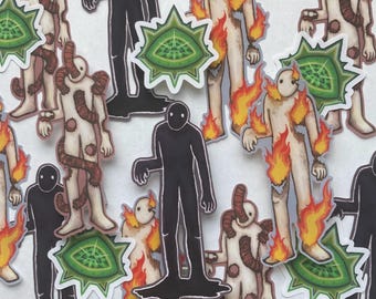 TMA / The magnus archives inspired stickers - cute creepy - The desolation, the dark, the eye, beholding, the corruption, worm