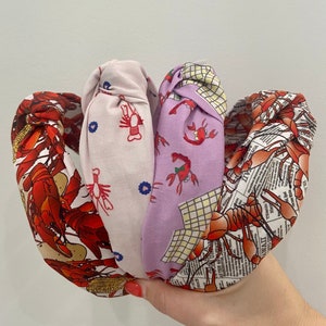 Langoesten geknoopte hoofdband-Cajun topknot, Momma hoofdband, meisjes hoofdband