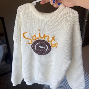 Hand Embroidered Custom Team Name Baby Sweater: Football Sports