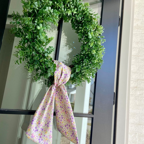 Wreath Sash- Holiday Wreath, Wreath Scarf, Easter Wreath, Front Door Wreath Decor, Easter Decor, Spring Wreath