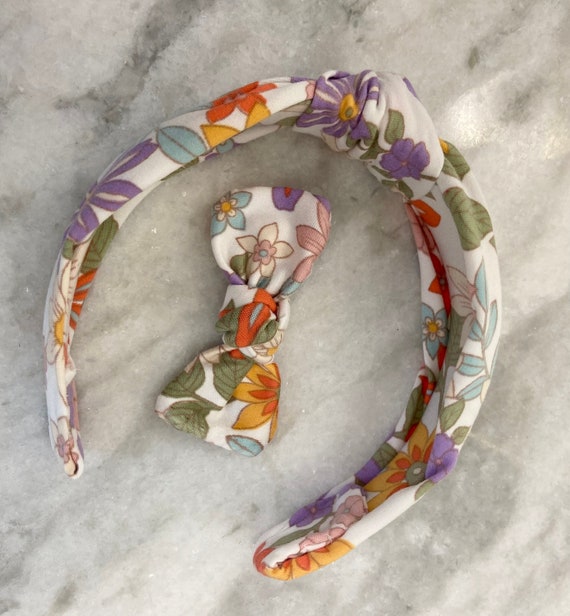 Mommy and Me Floral Knotted Headband Set: Matching Mom 