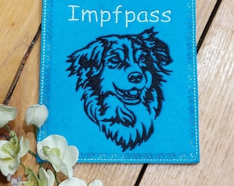 Motivo de archivo de bordado Pastor Australiano para el marco de 10 x 10 cm