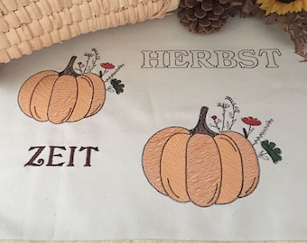 Embroidery file pumpkin in 3 frame sizes, 10x10, 13x18 and 15 x 24 cm