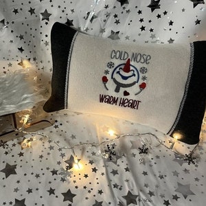 Embroidery file ITH cushion + ticking 20x30 with Cold Nose motif and as a blank file