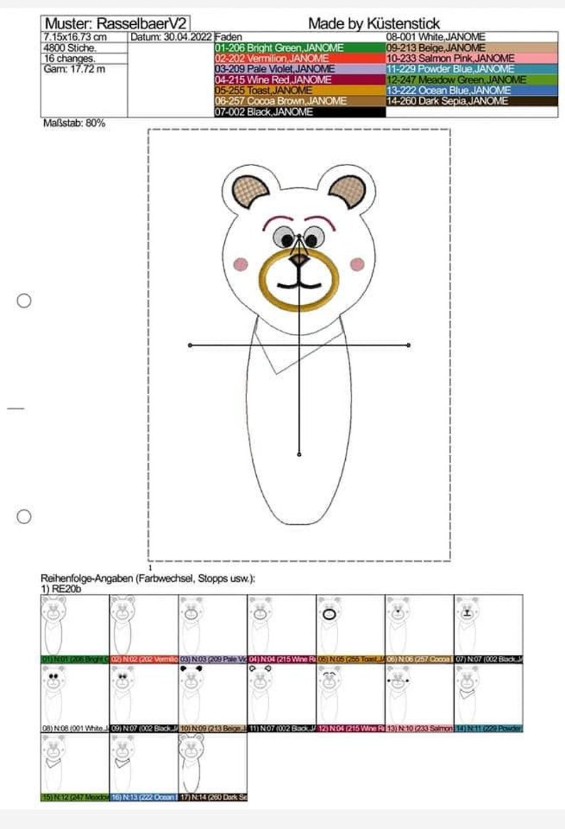 Embroidery file Greifling Bär ith image 10