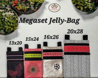 Embroidery file "MEGASET" Jelly Bag ITH in 4 sizes (without motifs)