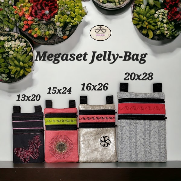 Stickdatei "MEGASET" Jelly-Bag ITH in 4 Größen (ohne Motive)