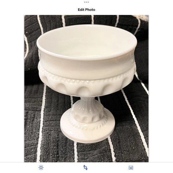 Vintage Colony Color Crown White Milk Glass Pedestal Compote/Candy Dish