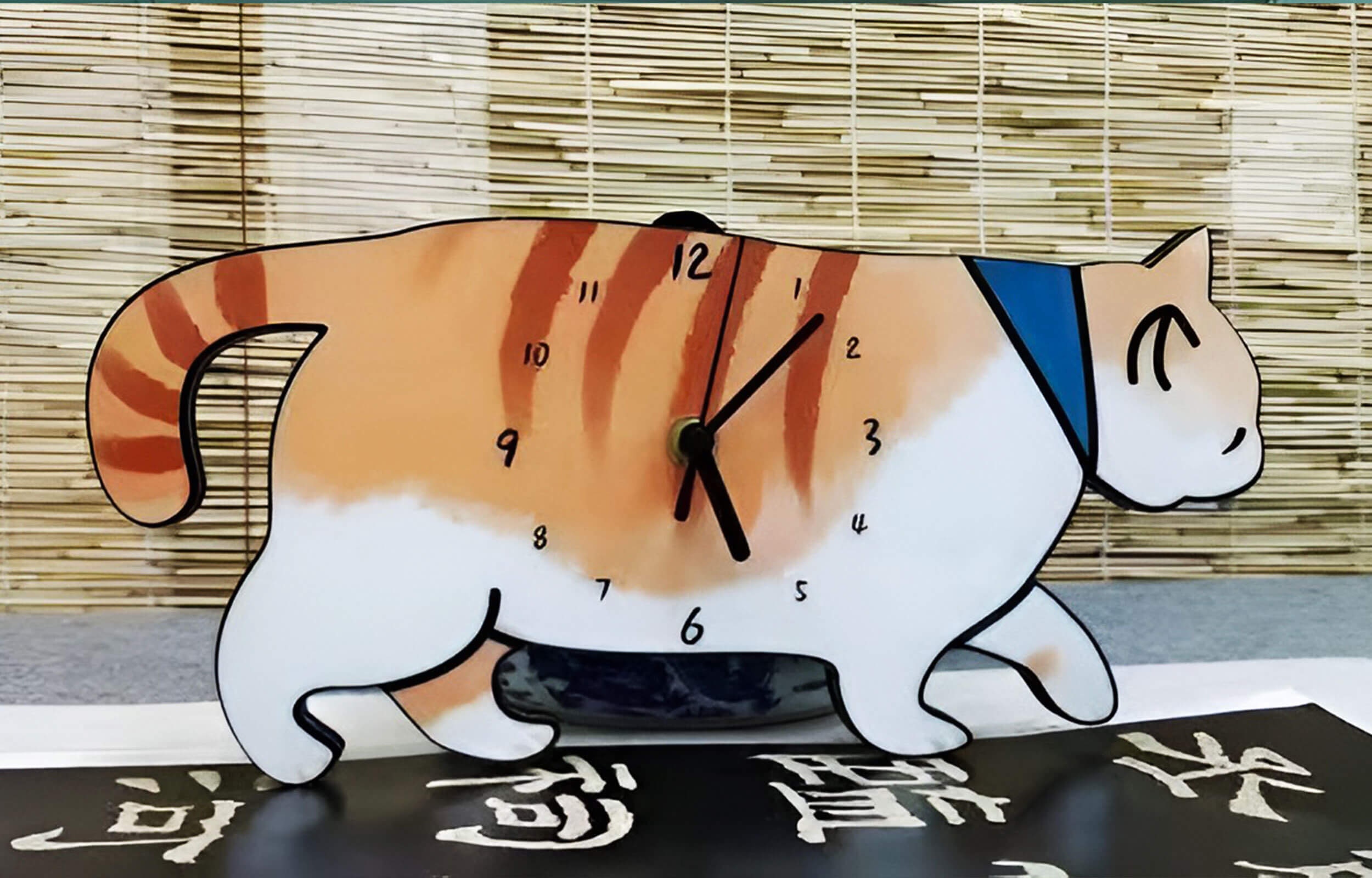 Cute Cat Clock Wooden Wall Clock Cartoon Desk Clock Unique Etsy Australia