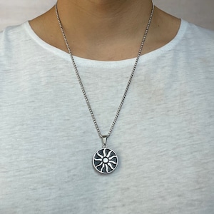Sun Punk Halskette • Sonne Anhänger • Silber Anhänger • Coole Halskette für Männer • Hawaii Halskette • Cooler Anhänger • Geschenk für Bruder