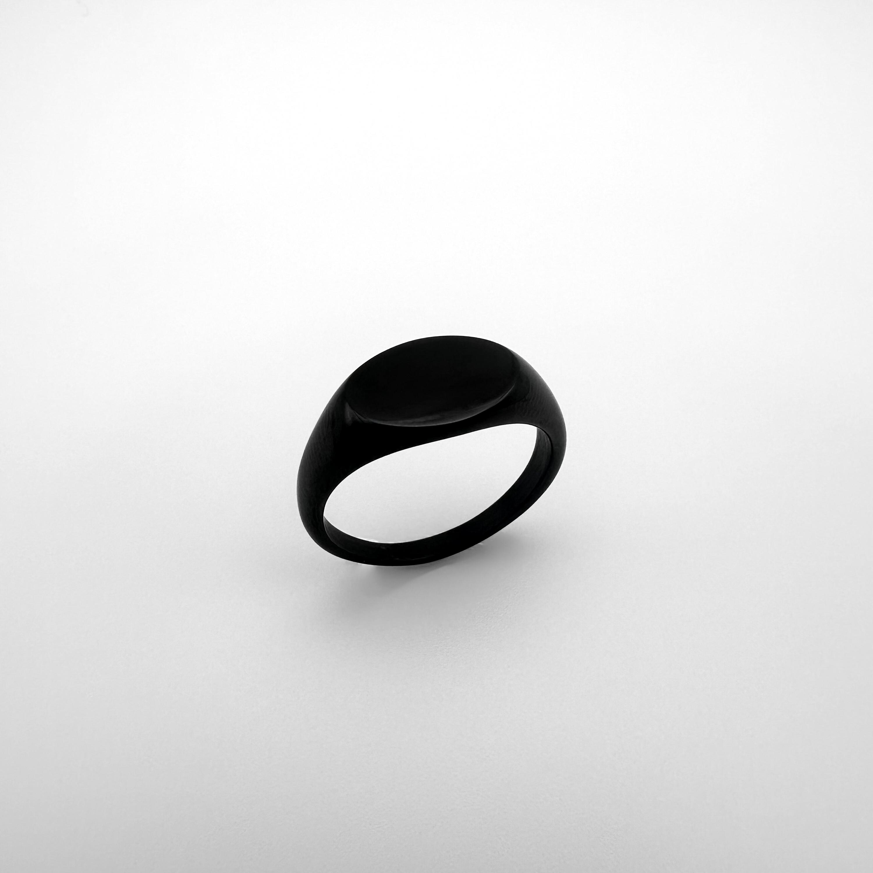 Black Signet Ring for Men • Cool Signet Ring • Mens Rings • Minimalist ...