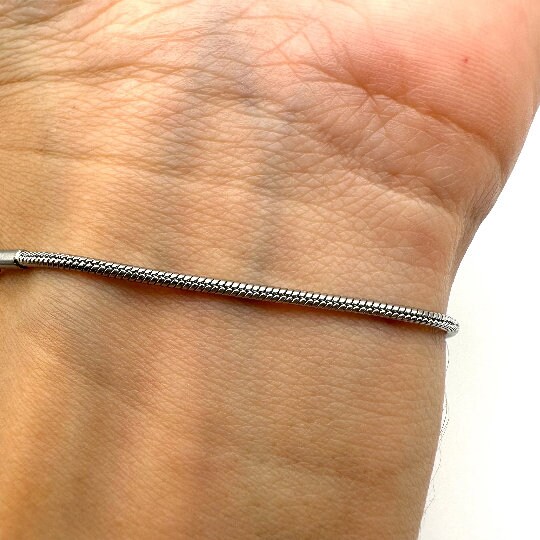 Silver Snake Link Bracelet for Men • Silver Minimalistic