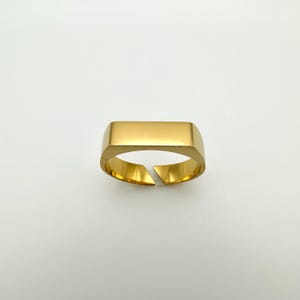 Gold Signet Ring for Men • Cool Signet Ring • Gold Mens Rings • Minimalist Ring for Men • Durable Ring for Men • 5mm Signet Ring