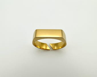 Gold Signet Ring for Men • Cool Signet Ring • Gold Mens Rings • Minimalist Ring for Men • Durable Ring for Men • 5mm Signet Ring