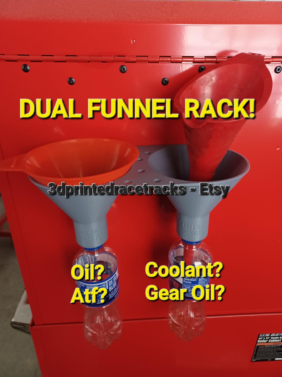 Dual Funnel Holder/drip Drain Rack - Magnetic Mount for Toolbox, Lift ...