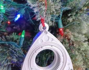 Rotary Engine Rotor Christmas Ornament in Silver 3d, 1/2 scale! Wankel, Mazda 13B RX7, RX8