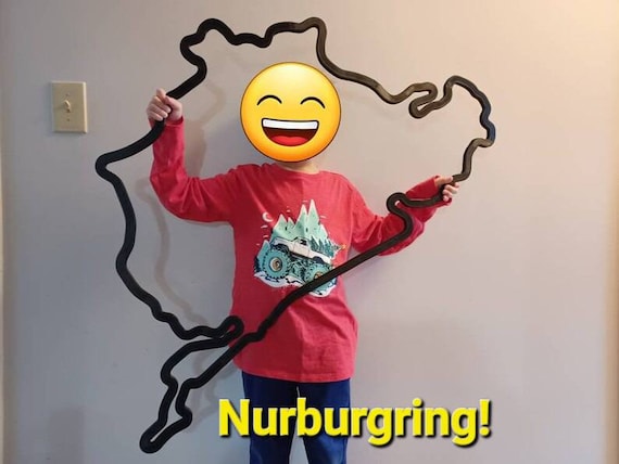 Huge 44" Nurburgring 3D Race Track Map Outline Wall Art F1 GP, for Garage, Man Cave, or Living Room!