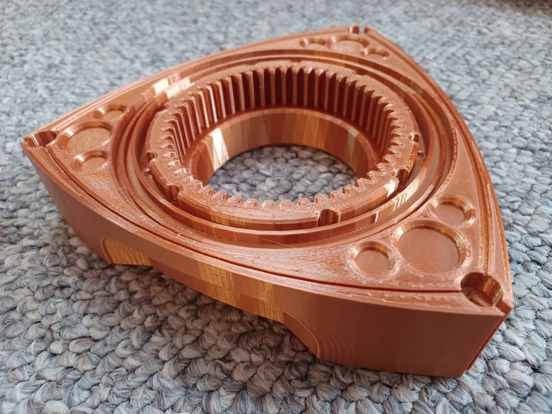 Rotary Engine Rotor in Copper, 3D Wall Art Life Size Wankel, Mazda 13B