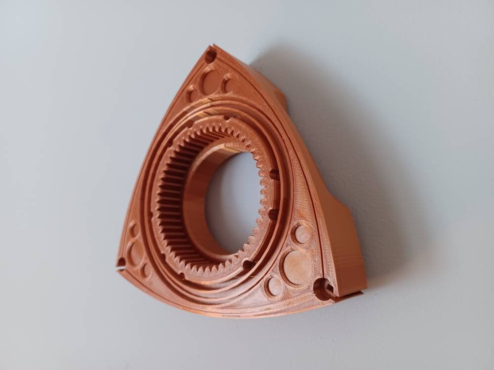 Rotary Engine Rotor in Copper, 3D Wall Art Life Size Wankel, Mazda 13B