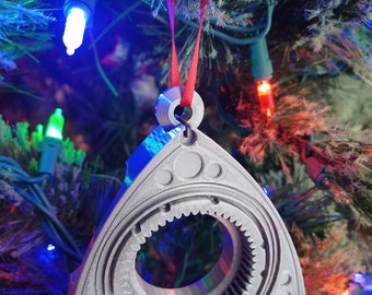 Rotary Engine Rotor Christmas Ornament in Steel Gray 3d, 1/2 scale! Wankel, Mazda 13B RX7, RX8