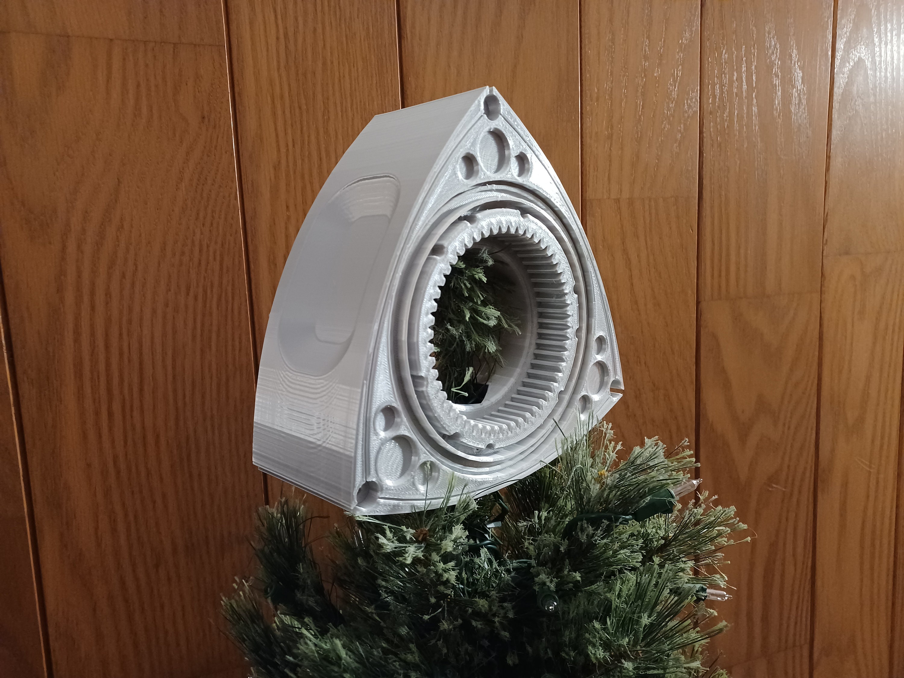 Rotary Engine Rotor Tree Topper (3/4 scale) for Christmas Xmas 3d Silver - Wankel, Mazda 13B RX7, RX8