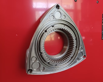 Magnetic Rotary Engine Rotor in Gray Steel, 3D Toolbox Art - Life Size! Wankel, Mazda 13B RX7, RX8