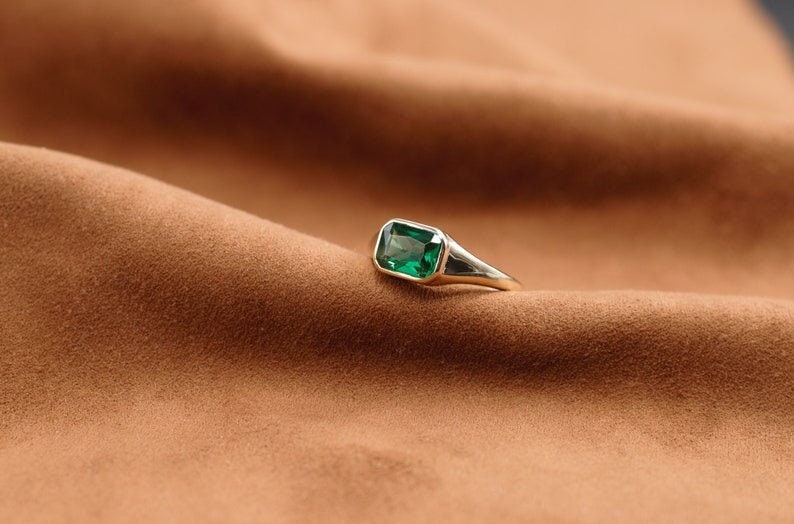 Emerald Thumb Ring Etsy