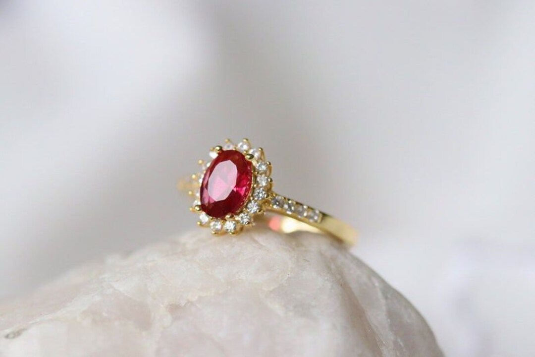 14k Gold Natural Ruby Ring / Genuine Ruby Ring Available in Gold, Rose ...
