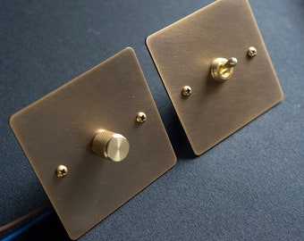 Retro brass toggle light switch for home or office lighting