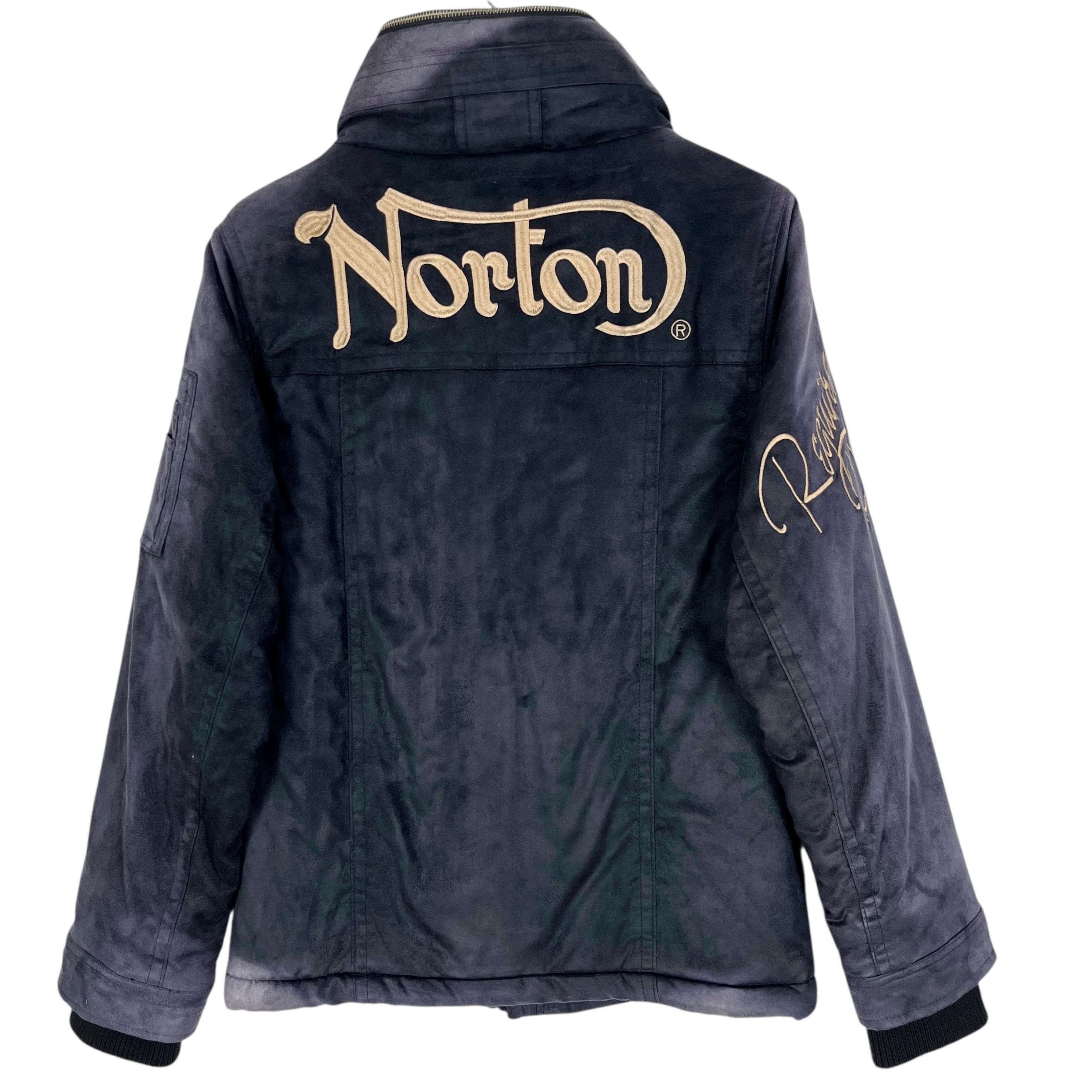 Norton Motorcycle Jacket Embroidery Logo Size M Faded Black - Etsy