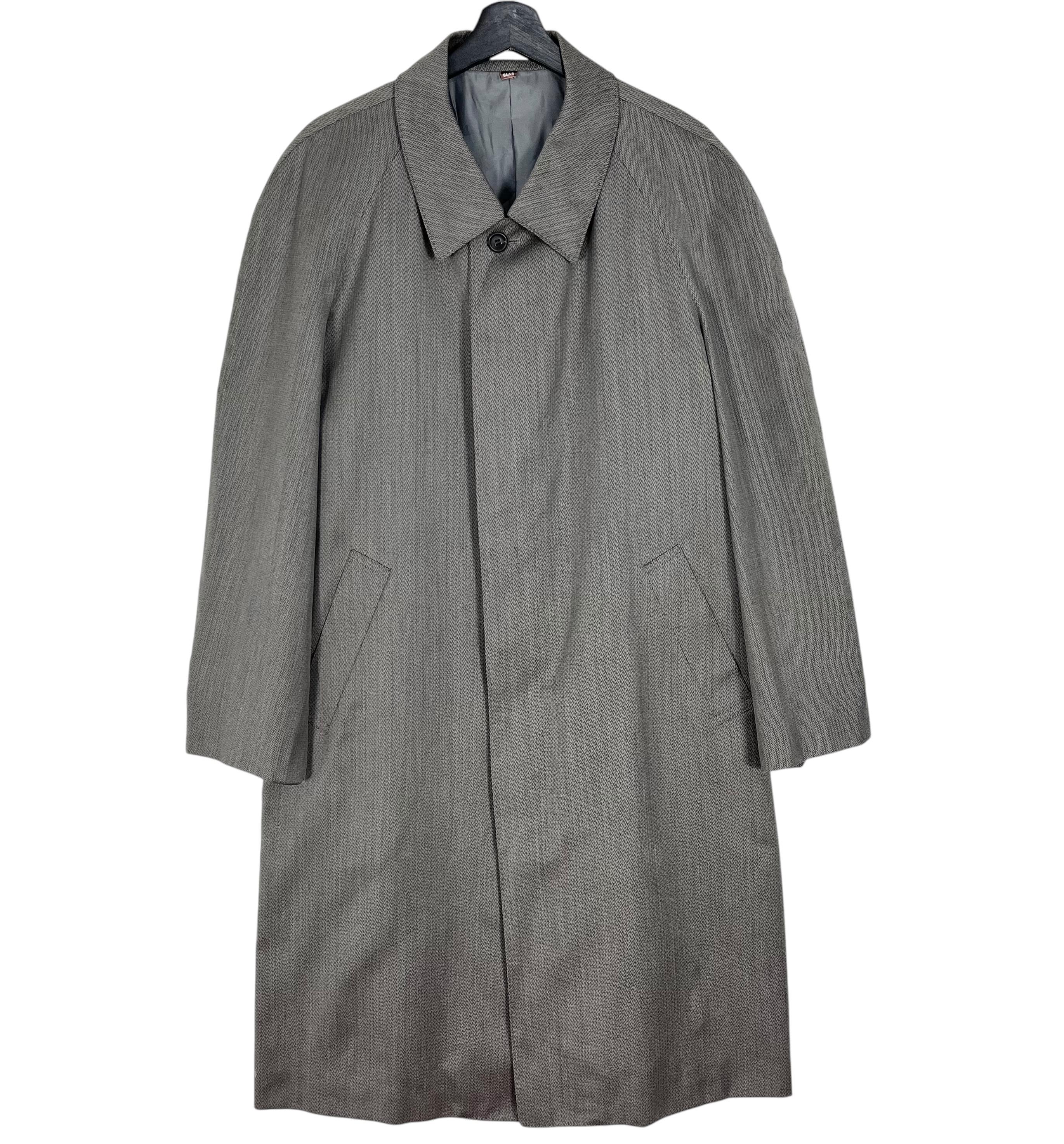 Vintage YSL Yves Saint Laurent Pour Homme Men's Trench Coat Gray