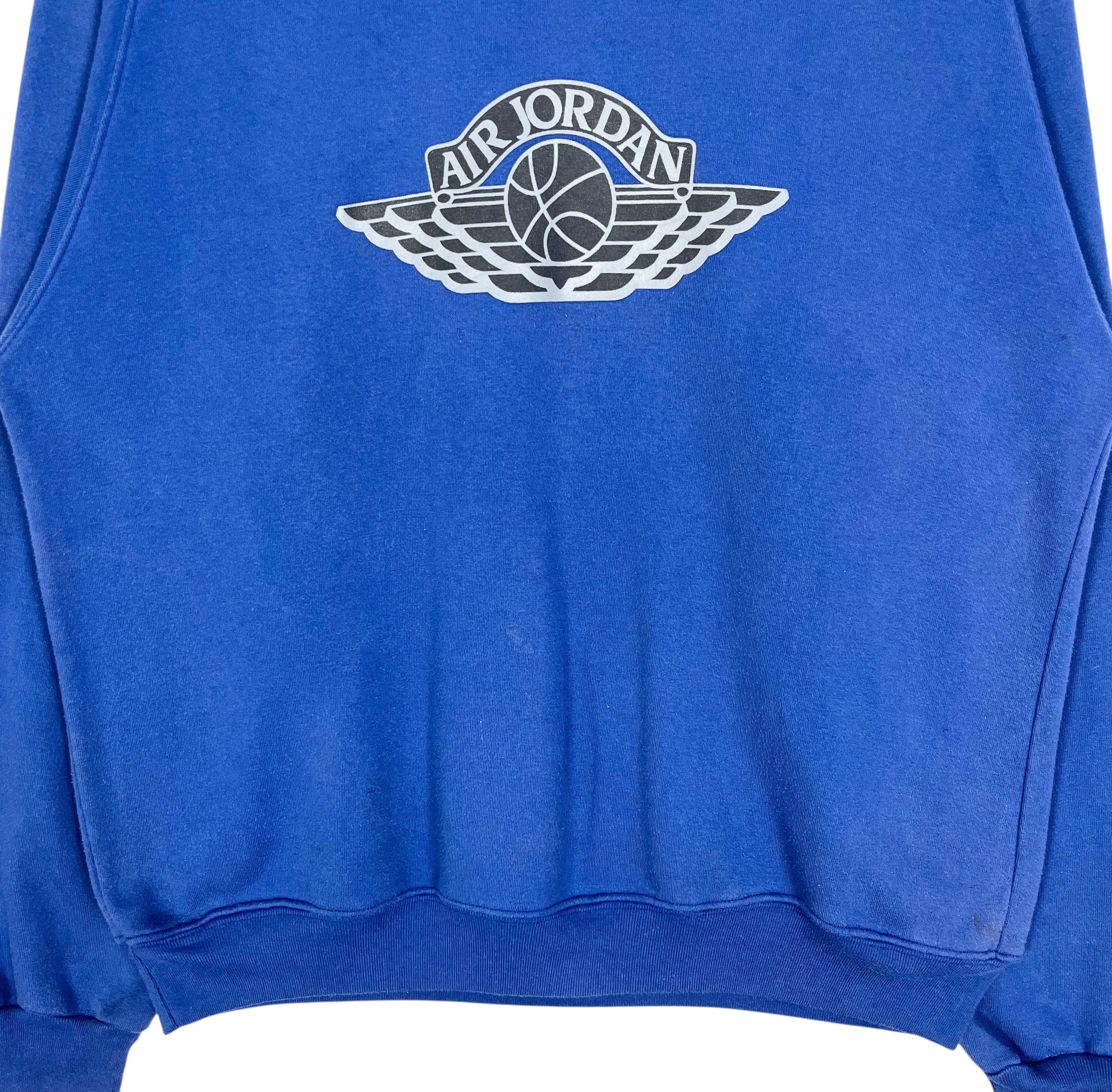 NIKE AIR JORDAN スウェット 90s Vintage 90s Nike Air Jordan Sweatshirt Blue Color Size Large - Etsy