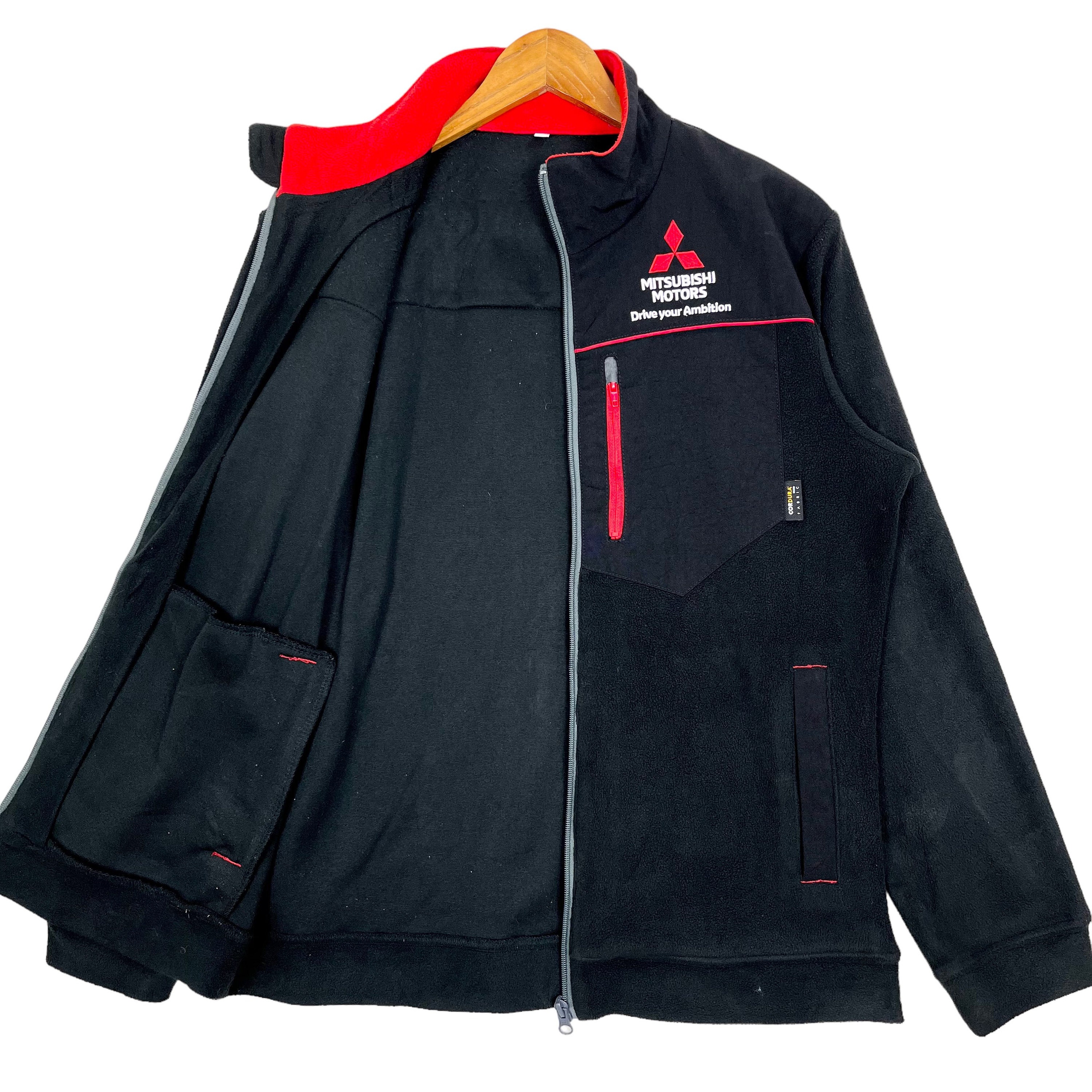 Mitsubishi Motors Cordura Zipper Fleece Jacket Motorsports Black