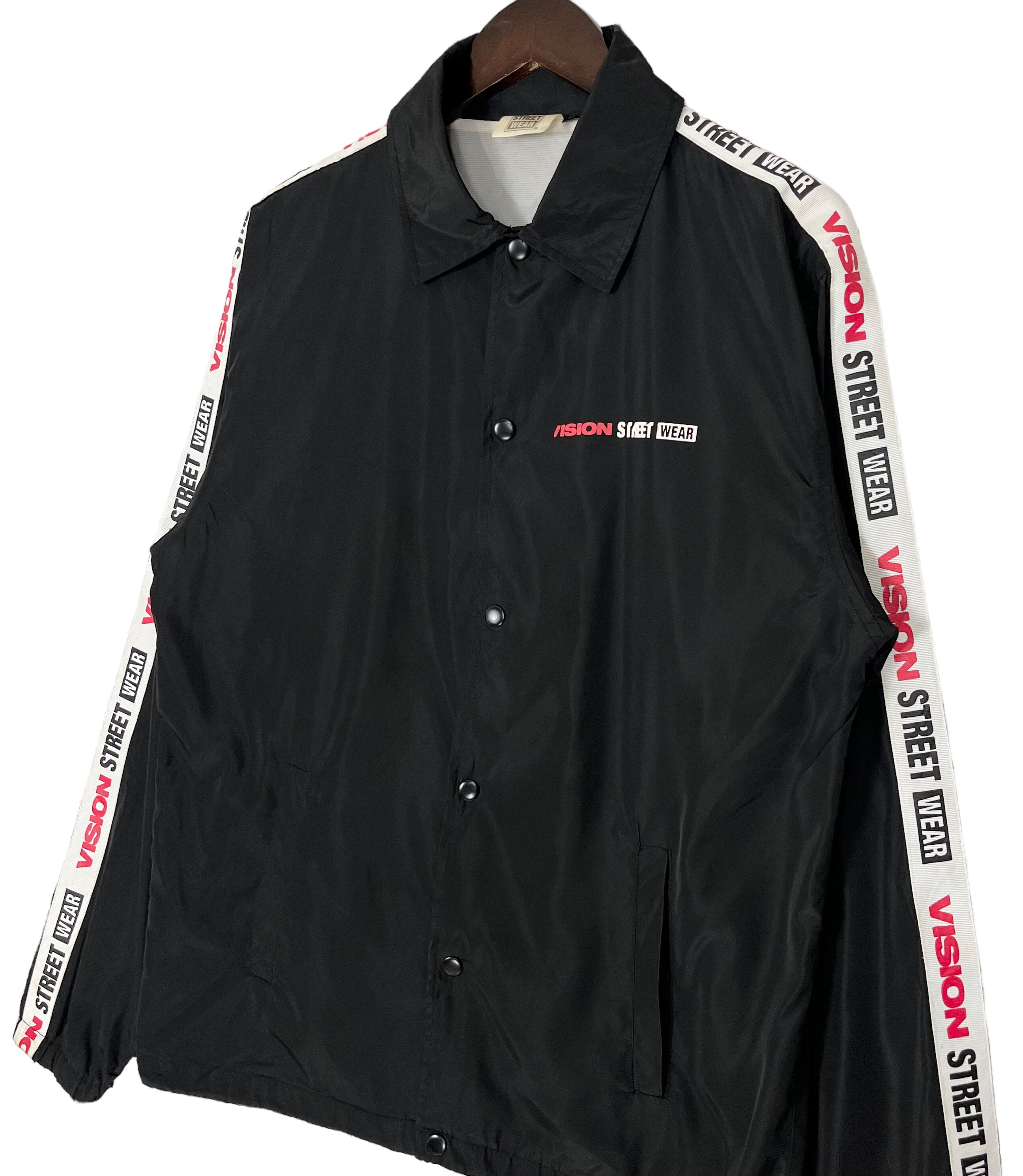 Vision Streetwear Big Logo Side Tape Coach Jacket Light
