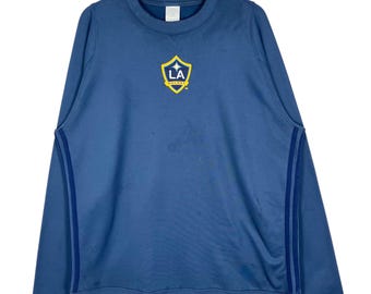 LA Galaxy Los Angeles Galaxy Soccer Football Club Long Sleeve Jersey Size L Blue Made in Cambodia MLS American League