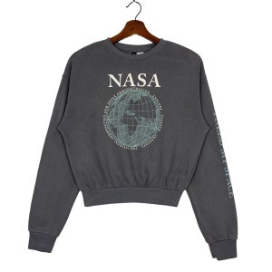 H&M NASA Pullover Jumper Crewneck Cropped Sweatshirt Grey Colour Size Extra Small XS