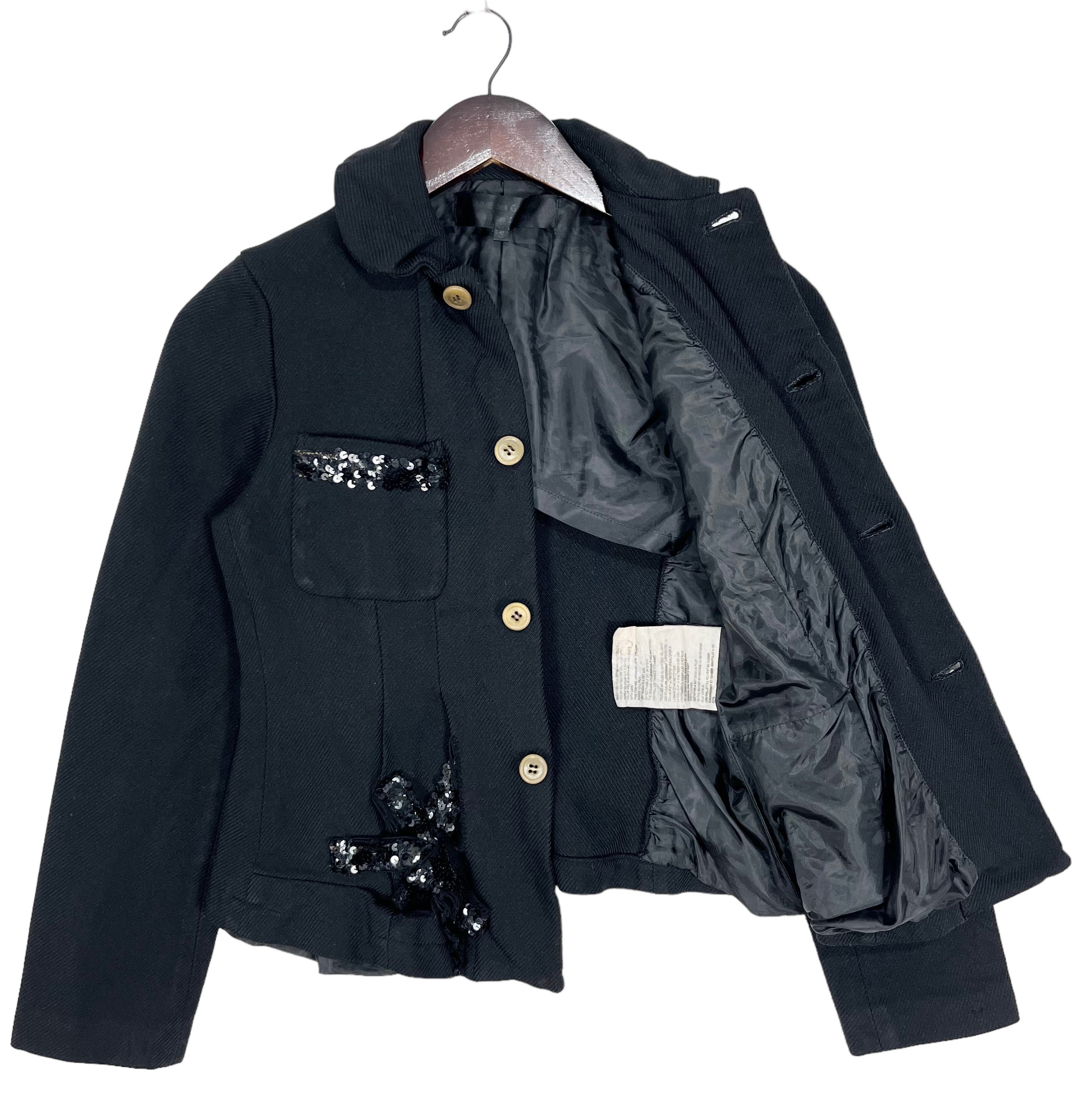 ジャケット・アウター COMME des GARCONS tailored jacket AD2005 Vintage CDG (AD2005) Comme Des Garçons Sequins Design Women Short