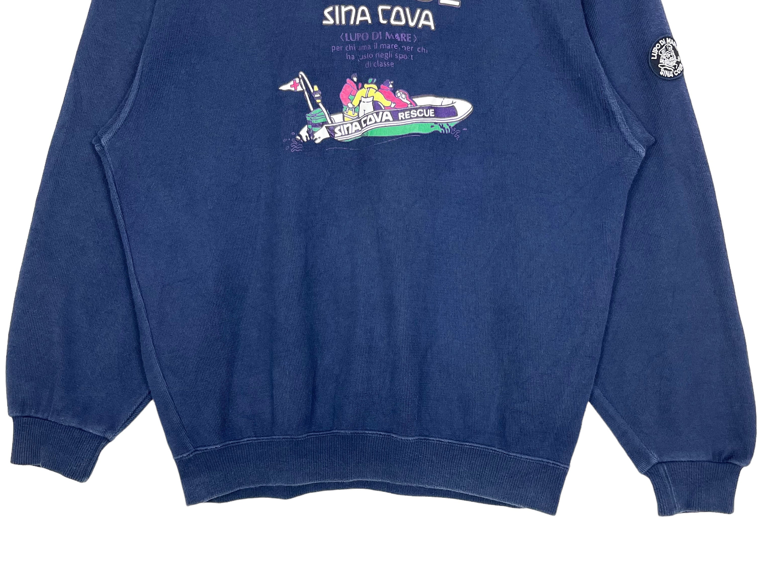 Vintage 90's Lupo Di Mare Rescue Sina Cova Crewneck Sweatshirt