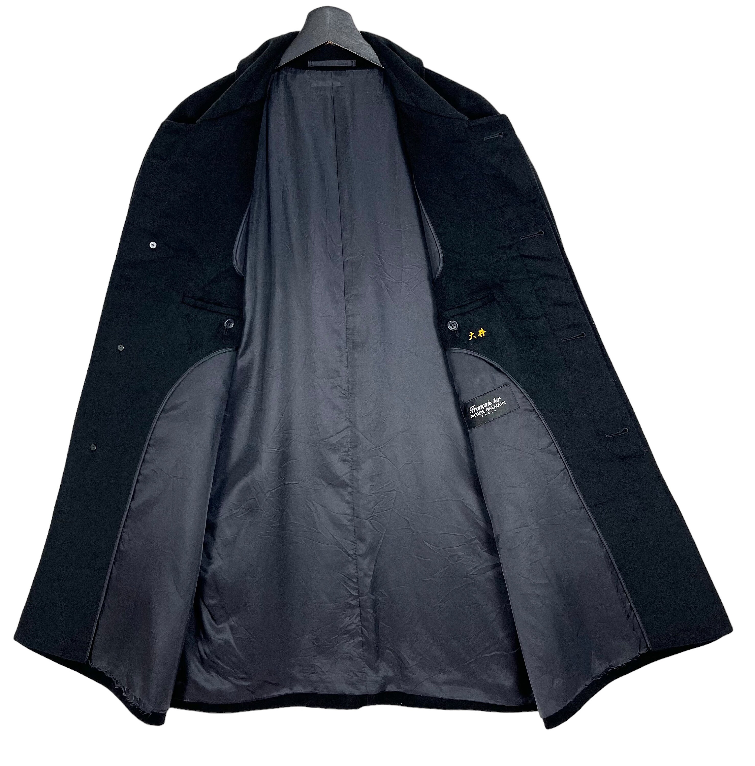 Vintage Pierre Balmain Mens Wool Coat Winter Black Size Vintage Pierre Balmain Mens Wool Coat Winter Black Size